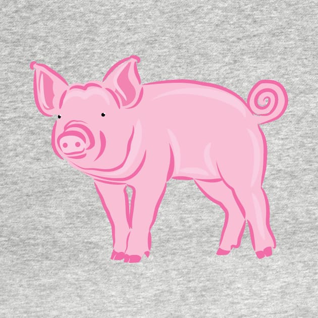 Pink Pig by evisionarts